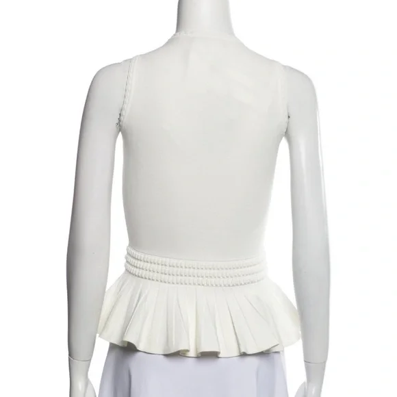 Alexander McQueen Cream Peplum Tank Top - Picture 3 of 5